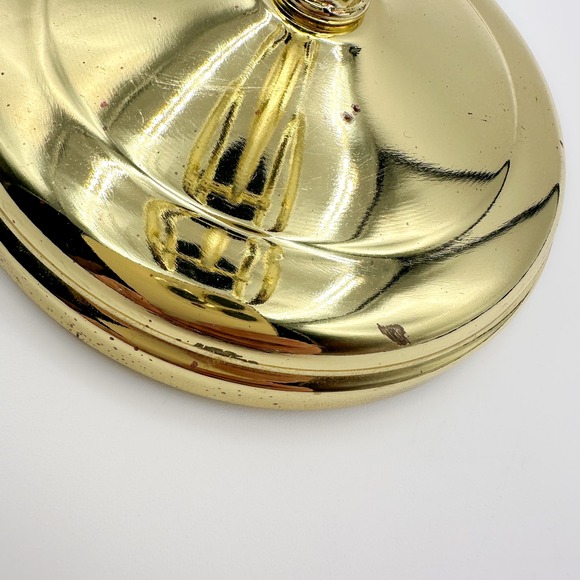 Polished Brass Towel Holder Double Ring Holder Stand Bathroom Accessory c 1970s - Picture 10 of 13